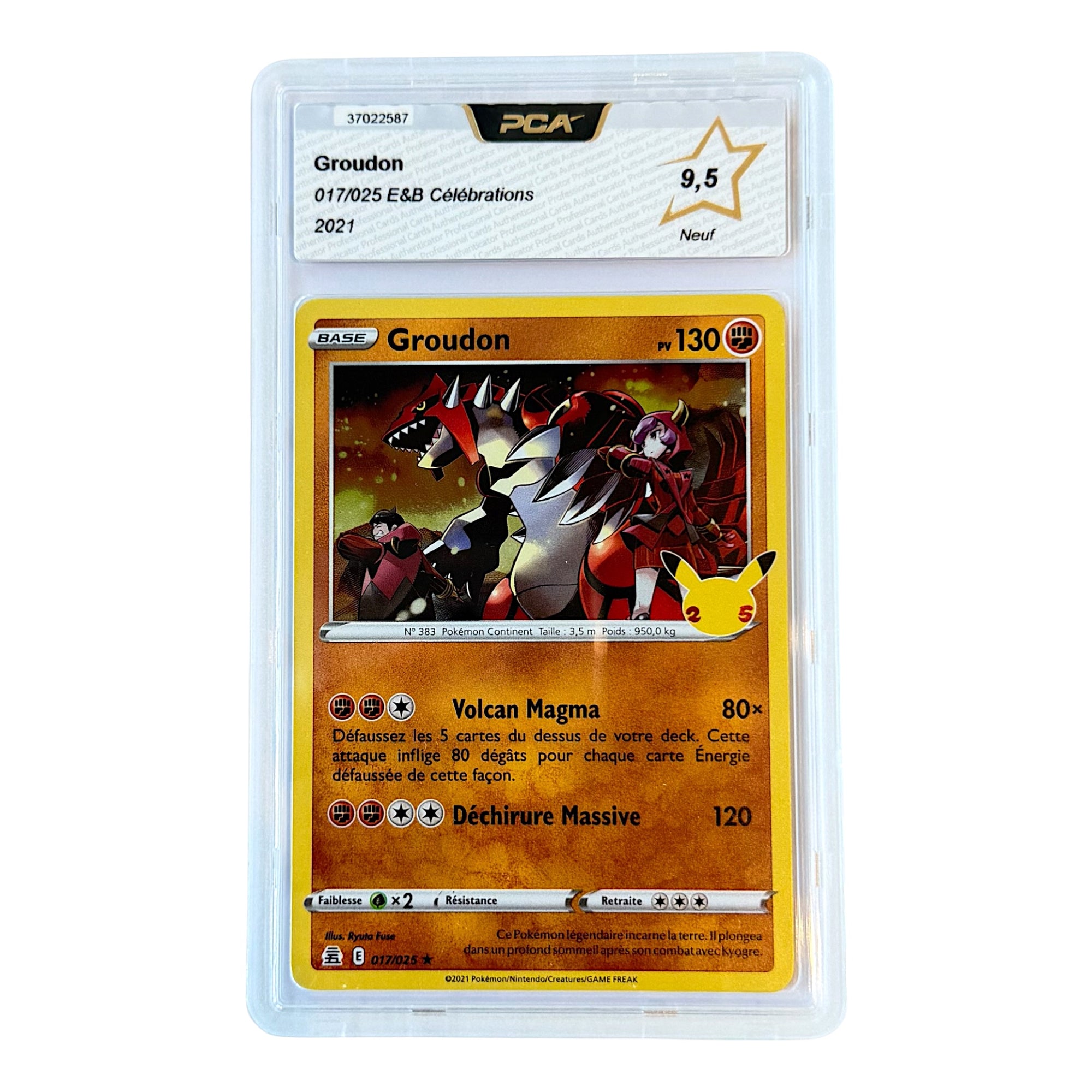 Carte gradée PCA Français Groudon Holo Célébration 25 ans