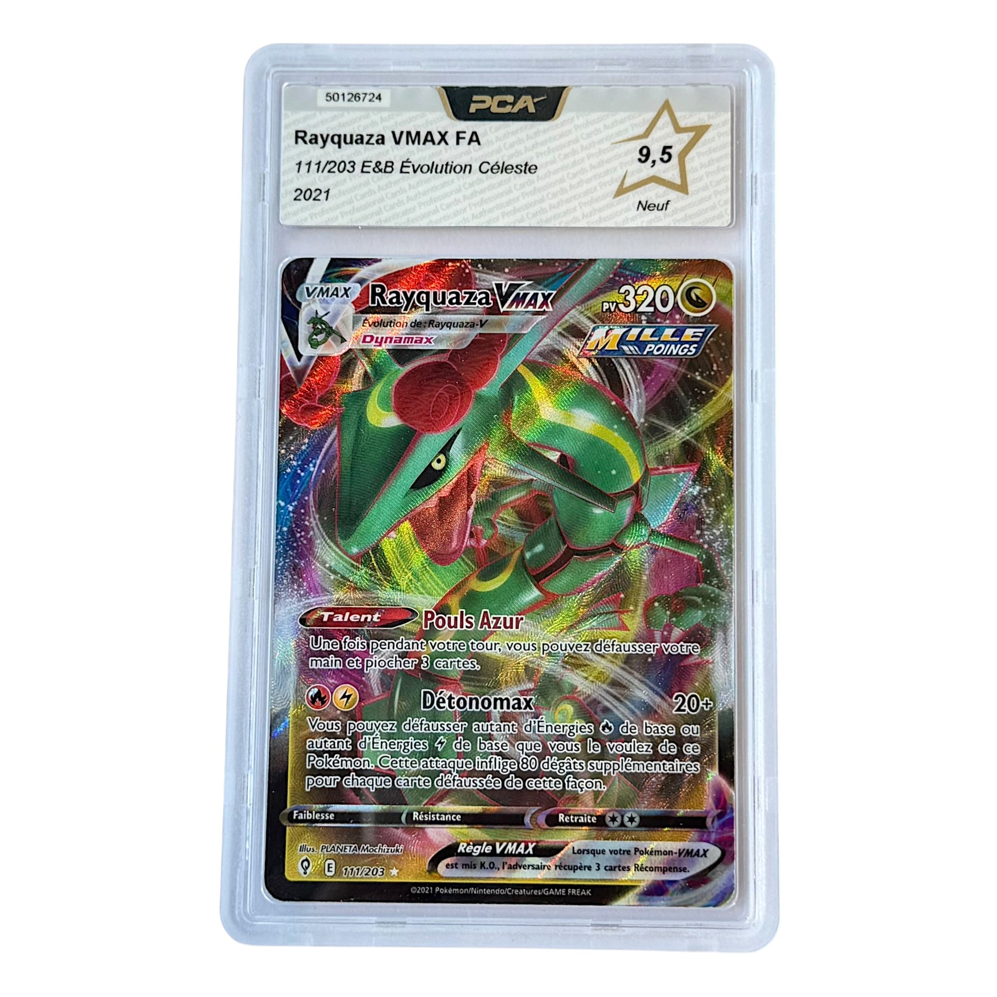 Carte gradée PCA Français Rayquaza VMAX E&amp;B Evolution Céleste