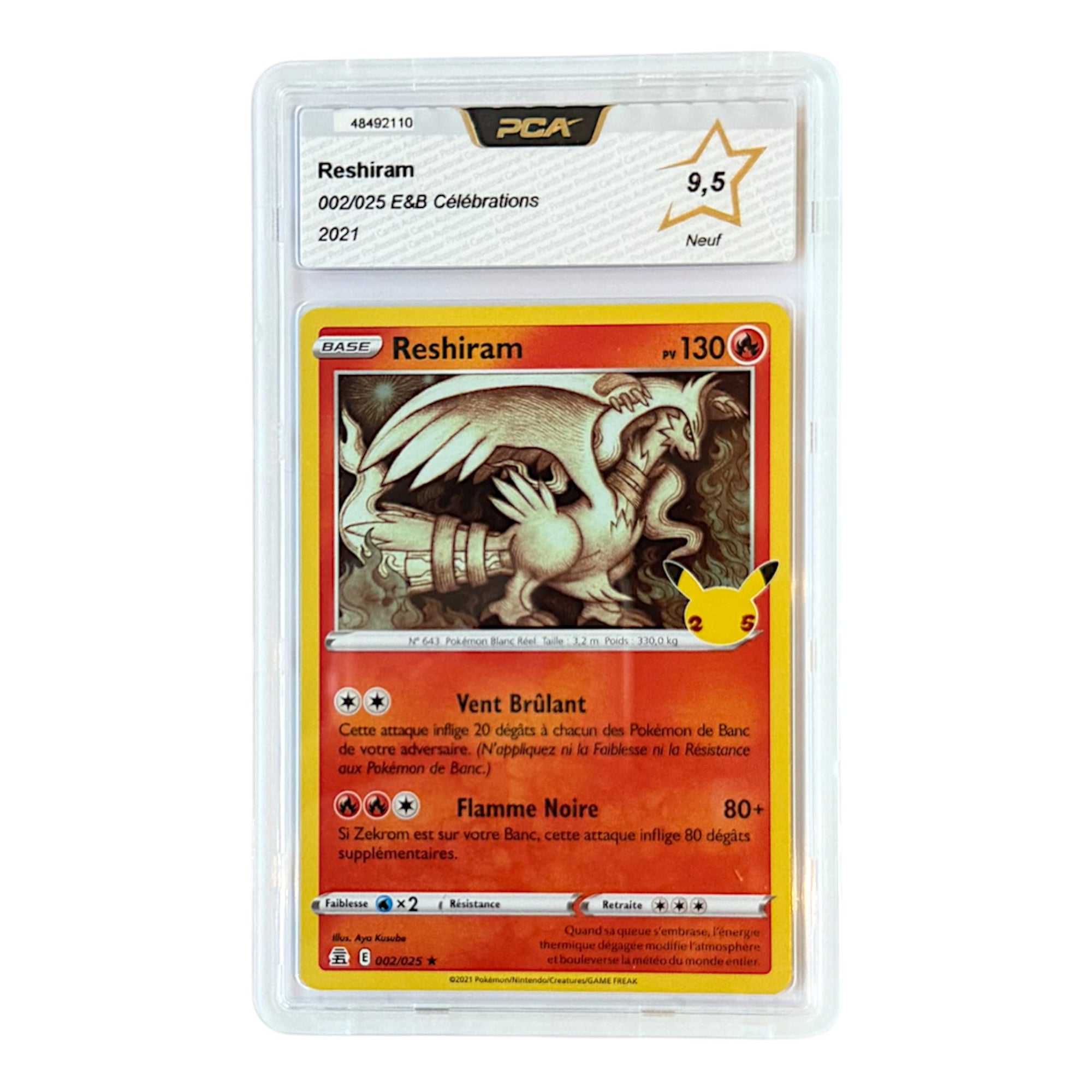 Carte gradée PCA Français Reshiram Holo Célébration 25 ans