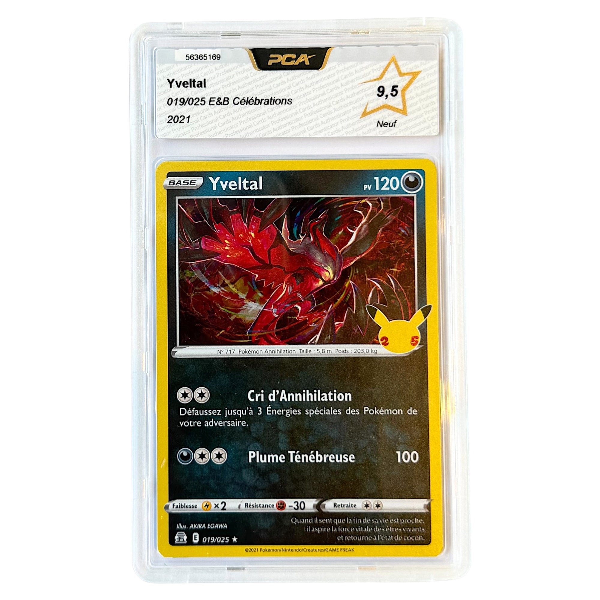 Carte gradée PCA Français Yveltal Holo Célébration 25 ans