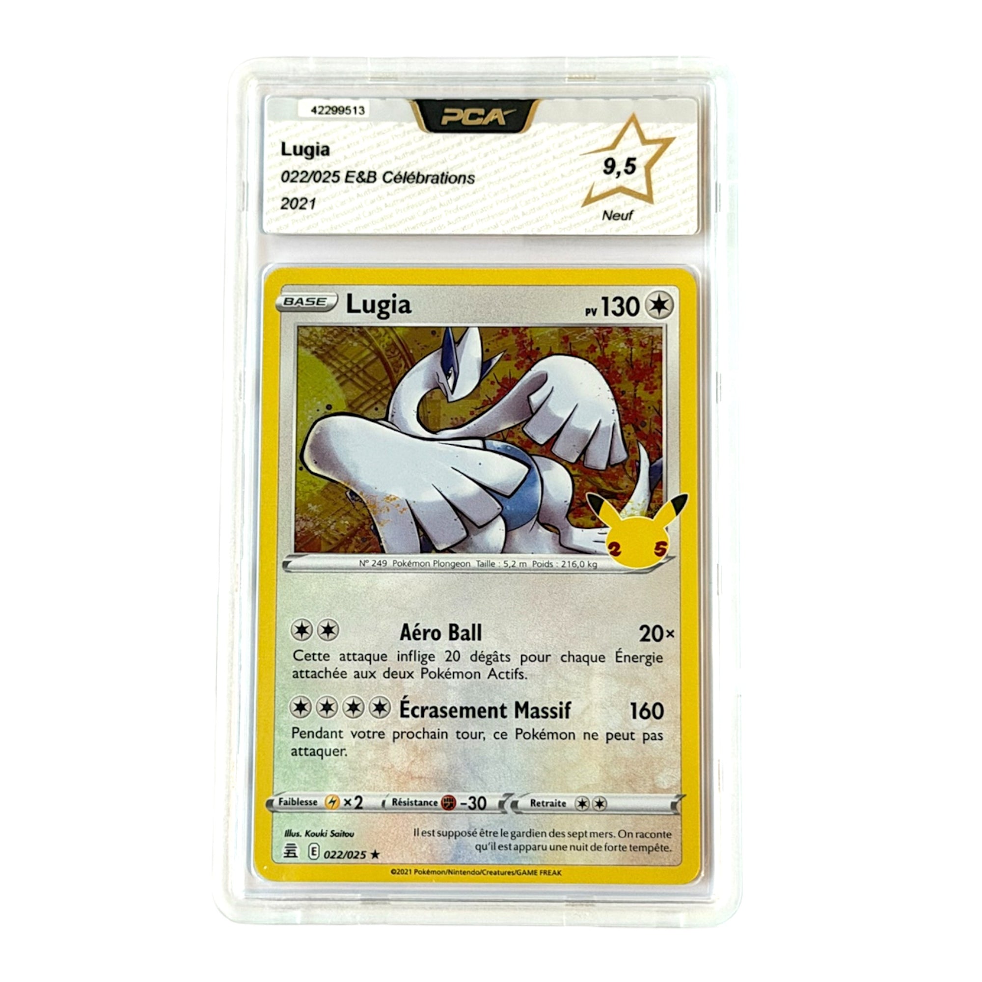 Carte gradée PCA Français Lugia Holo Célébration 25 ans