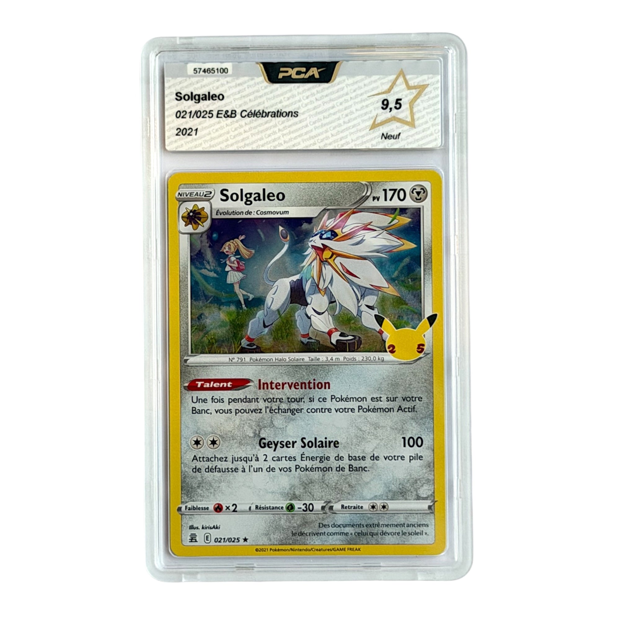 Carte gradé PCA Français Solgaleo Holo Célébration 25 ans