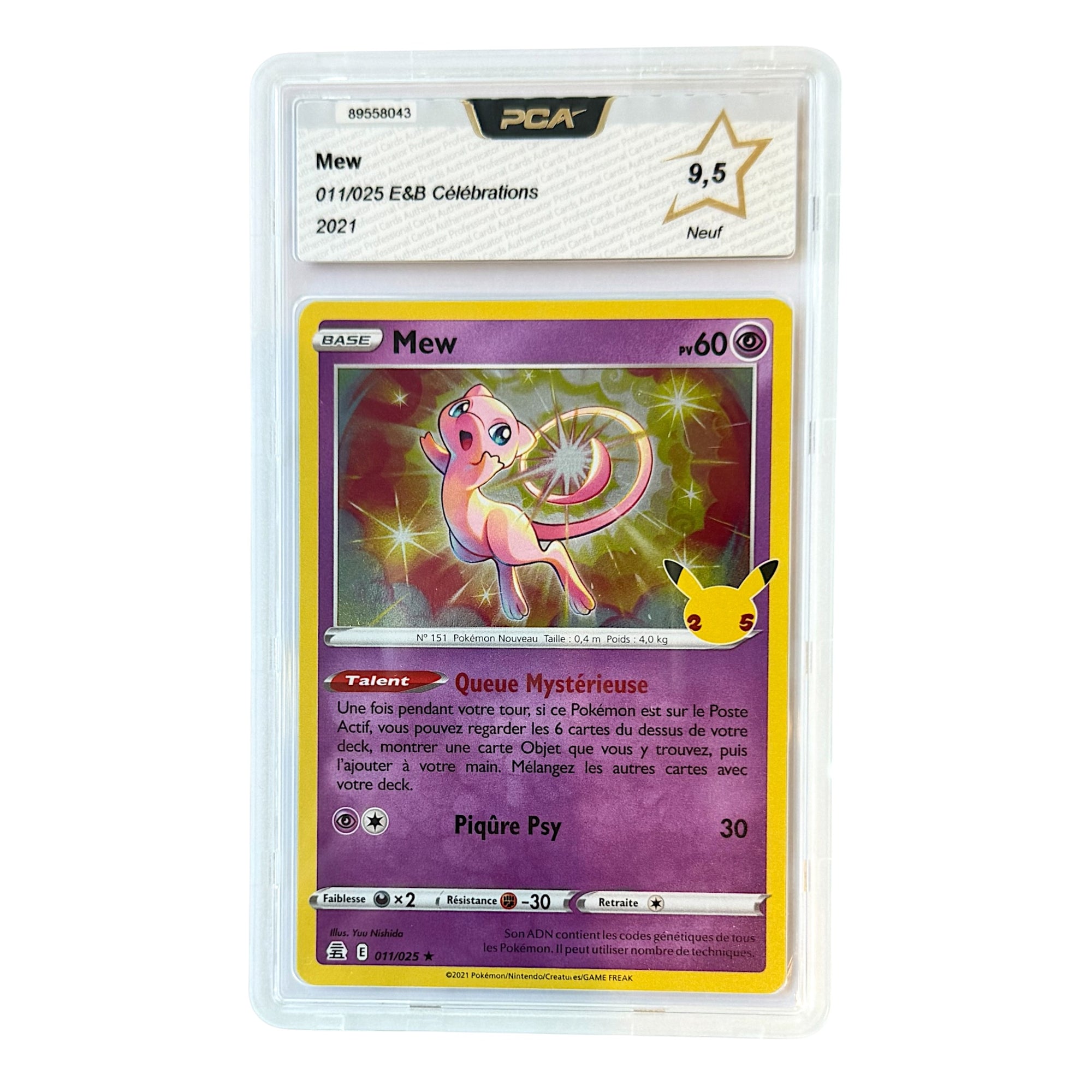 Carte gradée PCA Français Mew Holo Célébration 25 ans