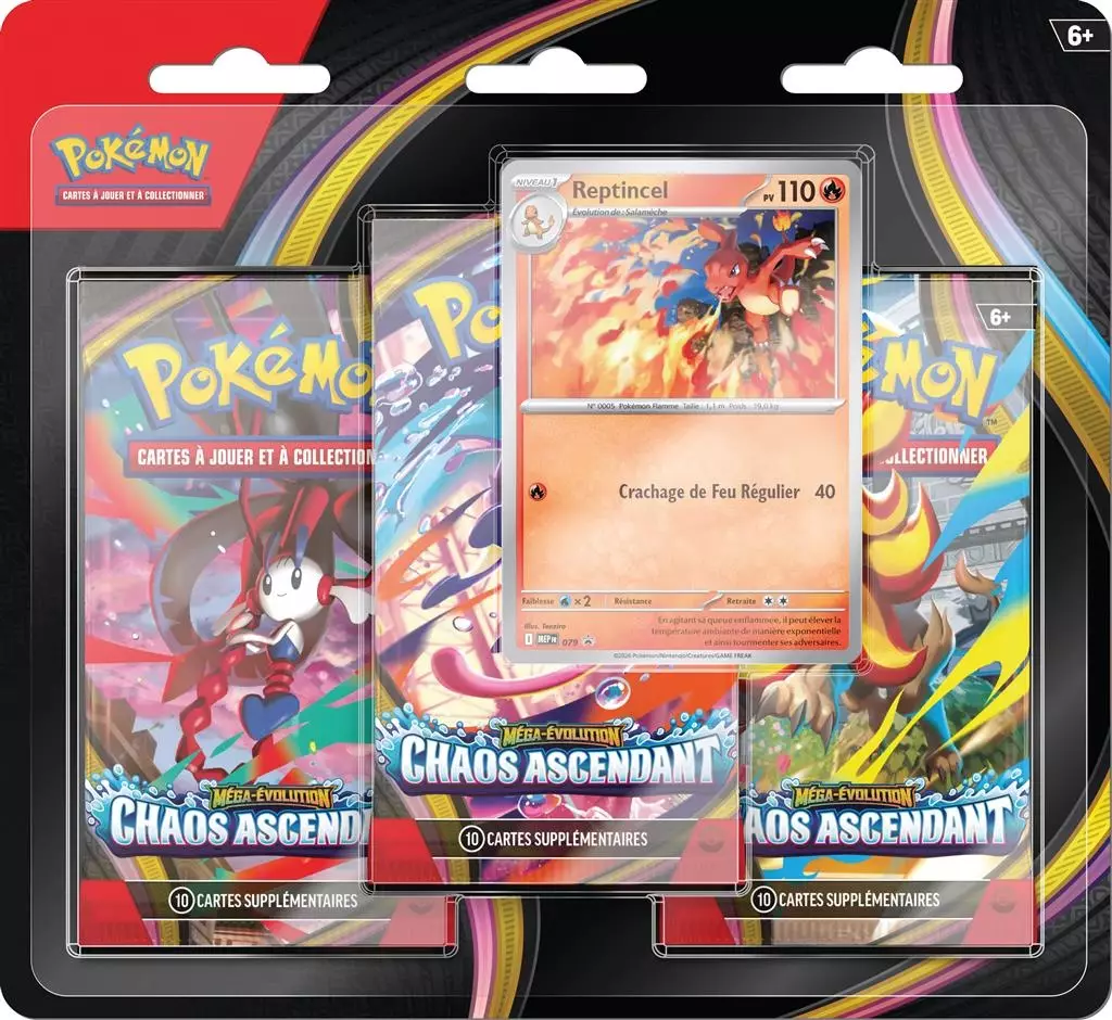 Tripack Display Chaos Ascendant ME04 Pokémon Français