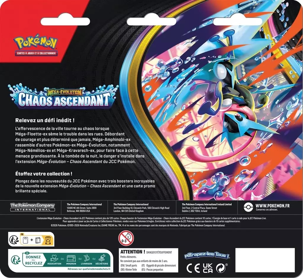 Tripack Display Chaos Ascendant ME04 Pokémon Français