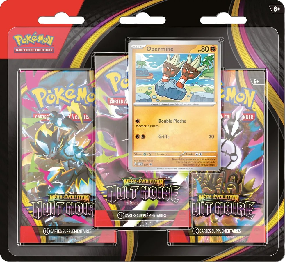 Dark Night Triple Pack ME05 3 French Pokémon Booster Packs