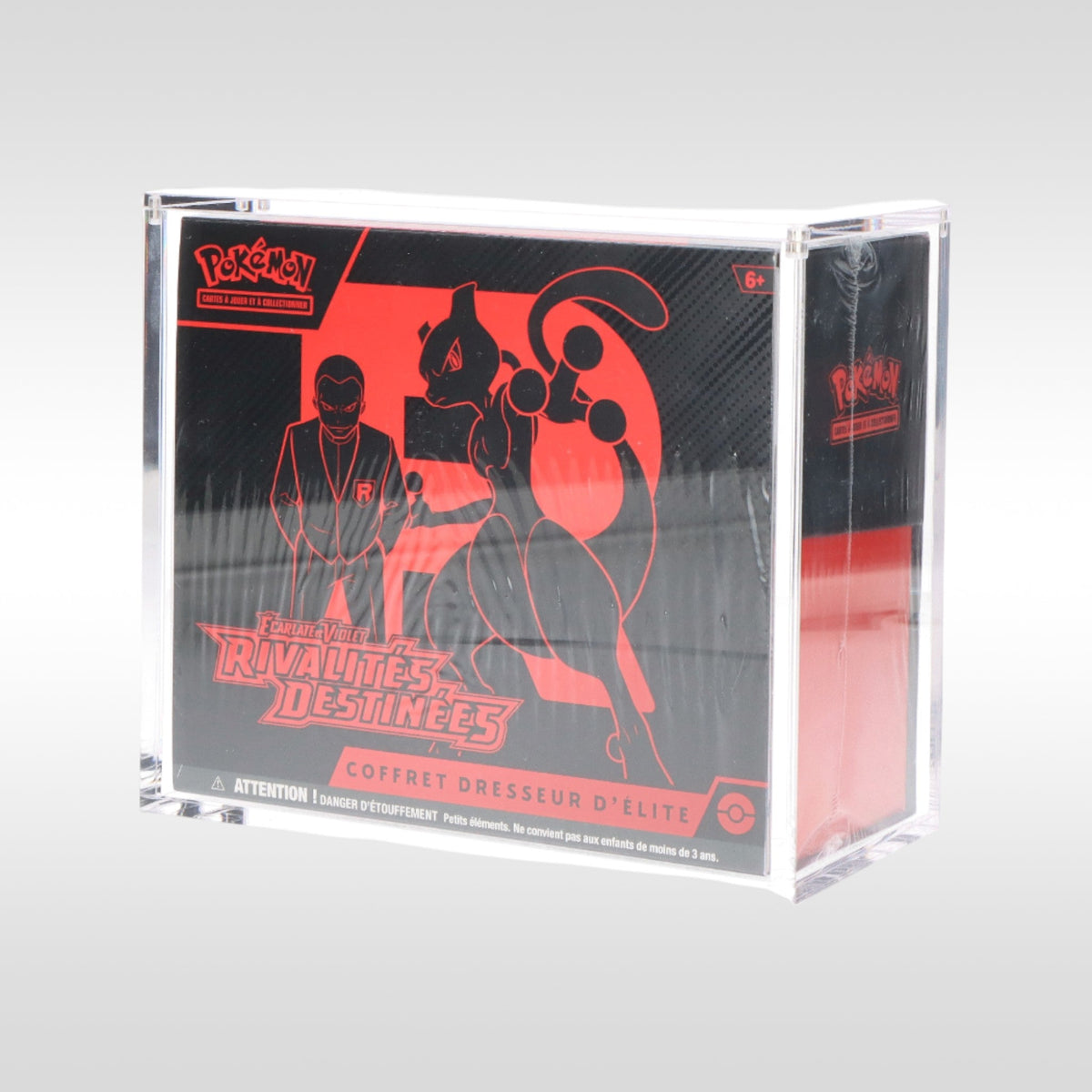 Astralis ETB Protection Arkane Shield – boîtier acrylique anti-UV pour Elite Trainer Box Pokémon vue de profil