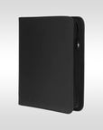 Binder premium PSA 4 cases Arkane Shield – portfolio noir zippé vue de profil pour cartes gradées