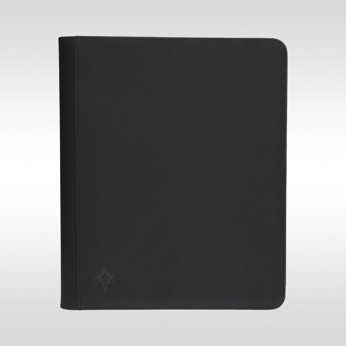 Binder premium toploader 4 cases Arkane Shield – portfolio noir vue de face pour cartes TCG