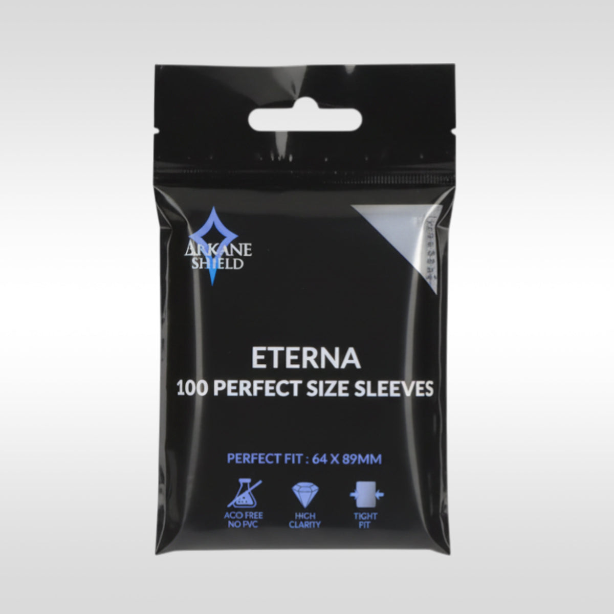 Sleeves Eterna perfect size 64x89 mm Arkane Shield – pack de 100 pochettes inner sleeves pour cartes Pokémon, Magic et One Piece