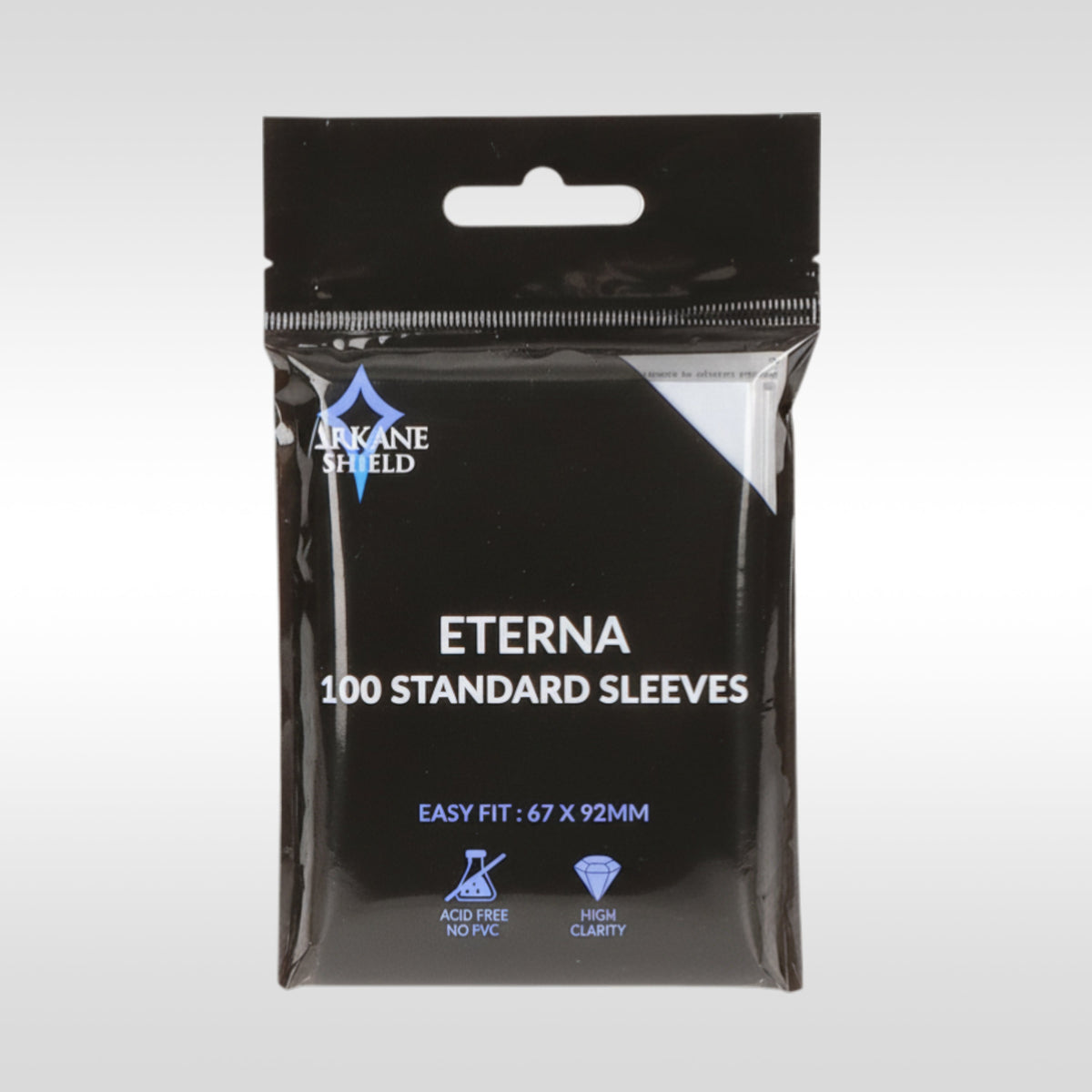 Sleeves standard Eterna easy fit 67x92 mm Arkane Shield – pack de 100 pochettes pour cartes Pokémon, Magic et One Piece