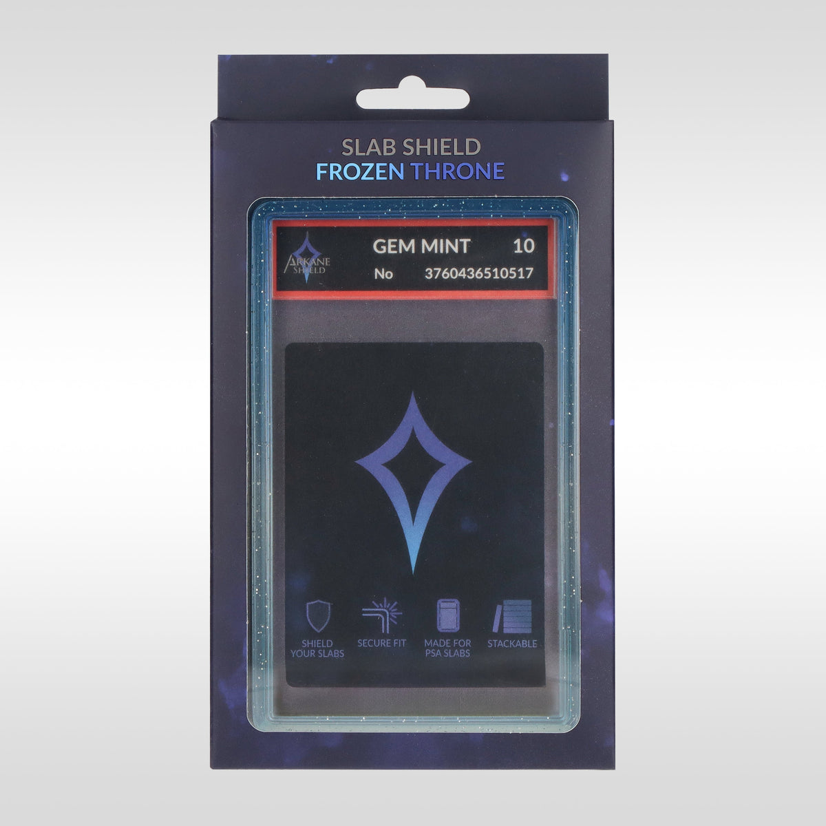 Slab Shield Frozen Throne – protection rigide bleu glace pour carte gradée PSA Arkane Shield