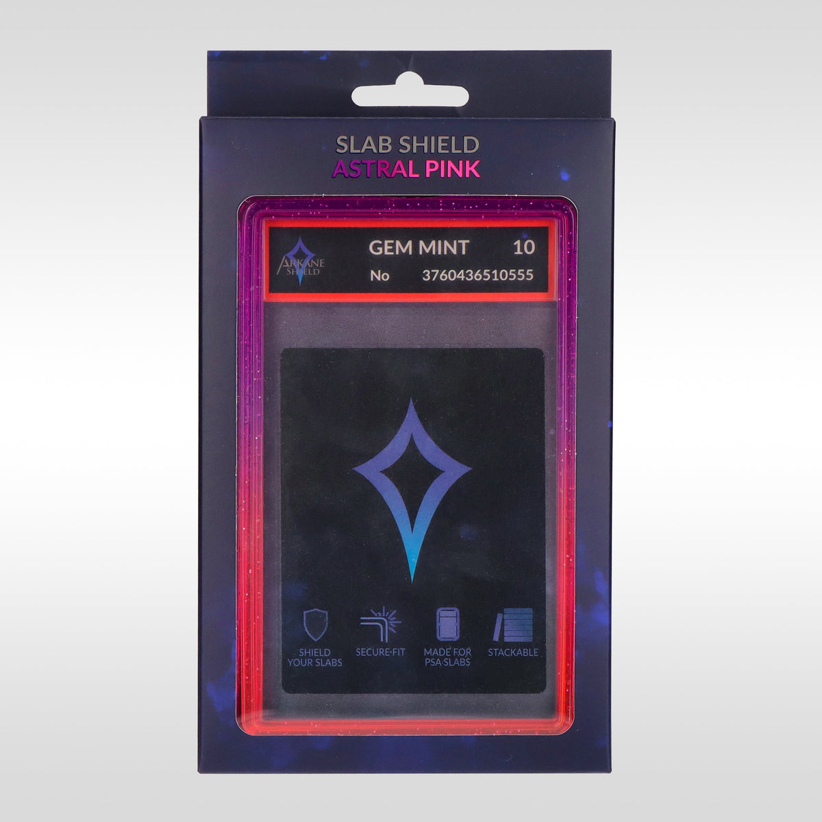 Slab Shield Astral Pink Arkane Shield – packaging premium de la protection rigide pour carte gradée PSA