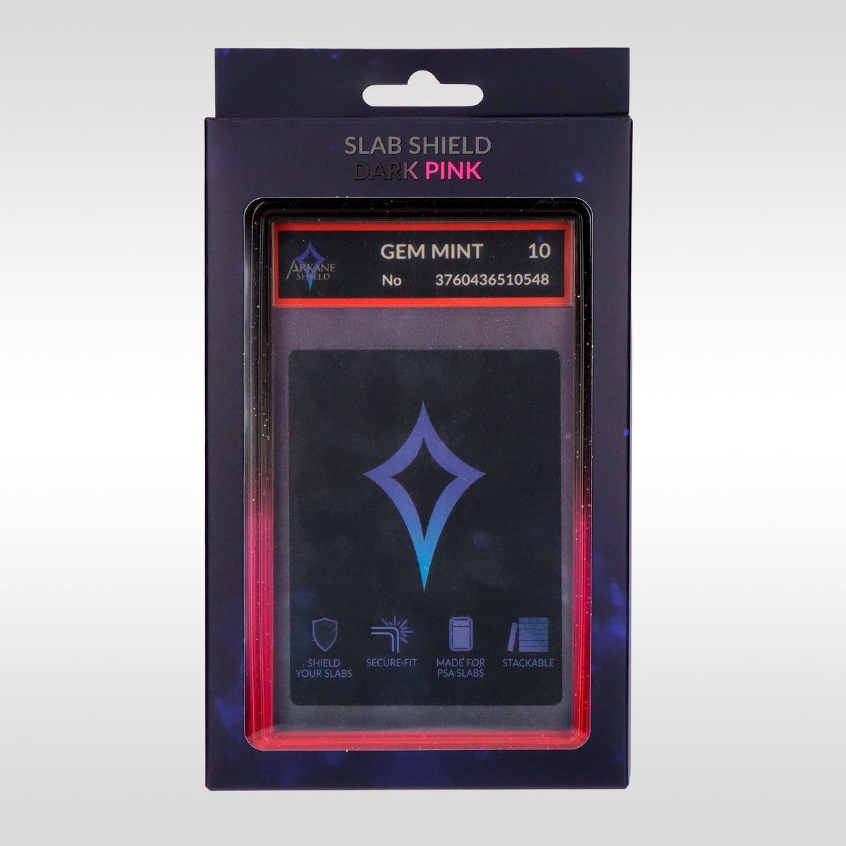 Slab Shield Dark Pink Arkane Shield – packaging premium de la protection rigide pour carte gradée PSA