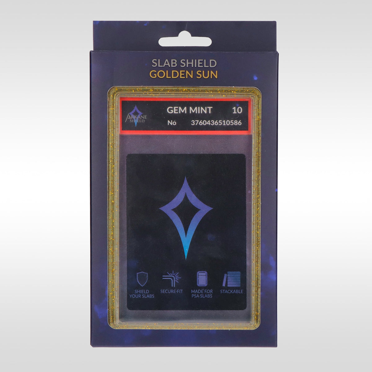 Slab Shield Golden Sun Arkane Shield – packaging premium de la protection rigide pour carte gradée PSA